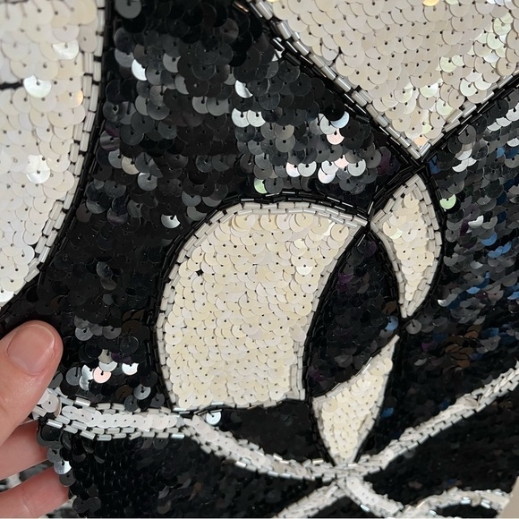 VINTAGE 80s TADASHI Sequin Mod Midi Dress - Picture 12 of 12